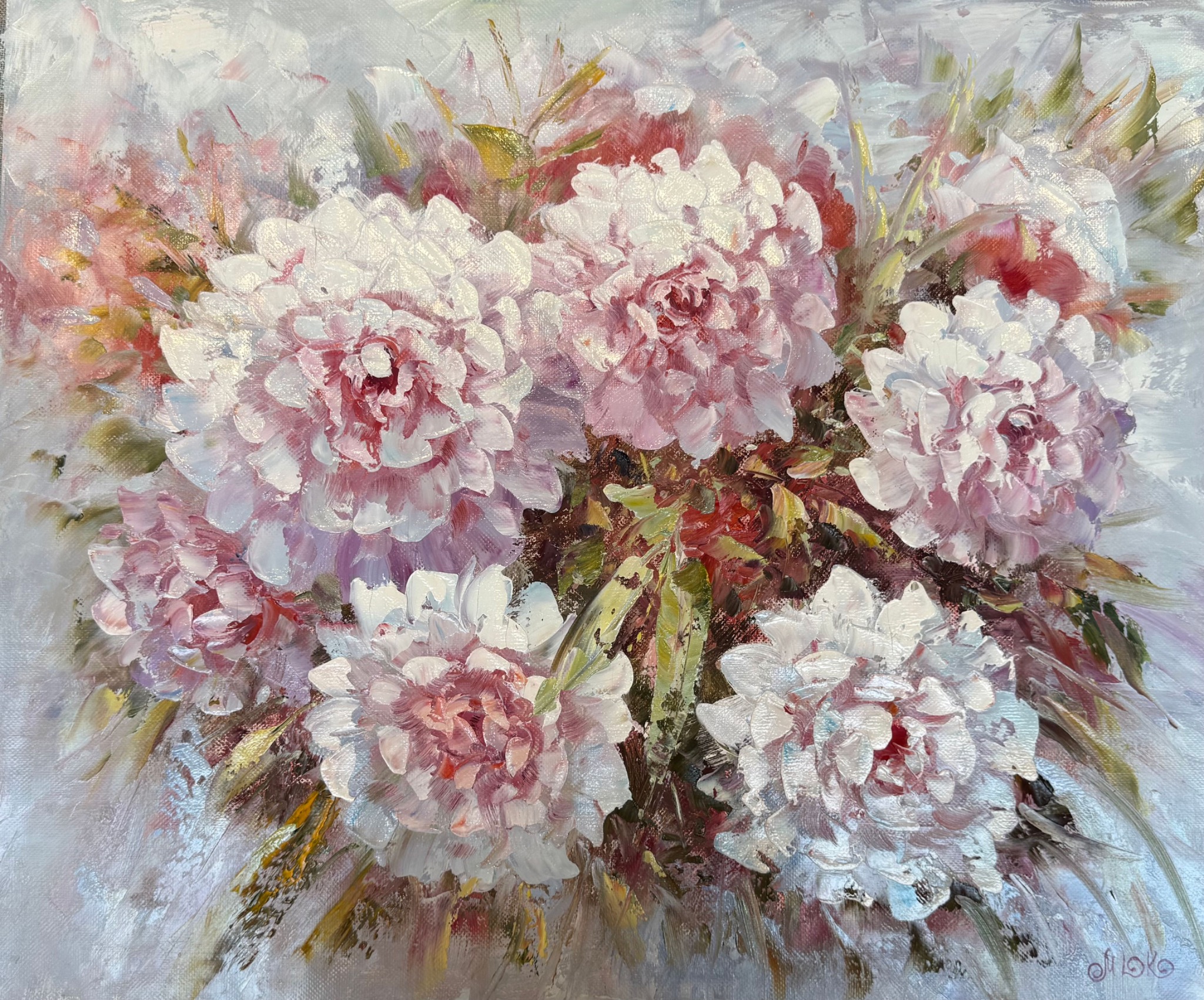 Blush Peonies — floral painting