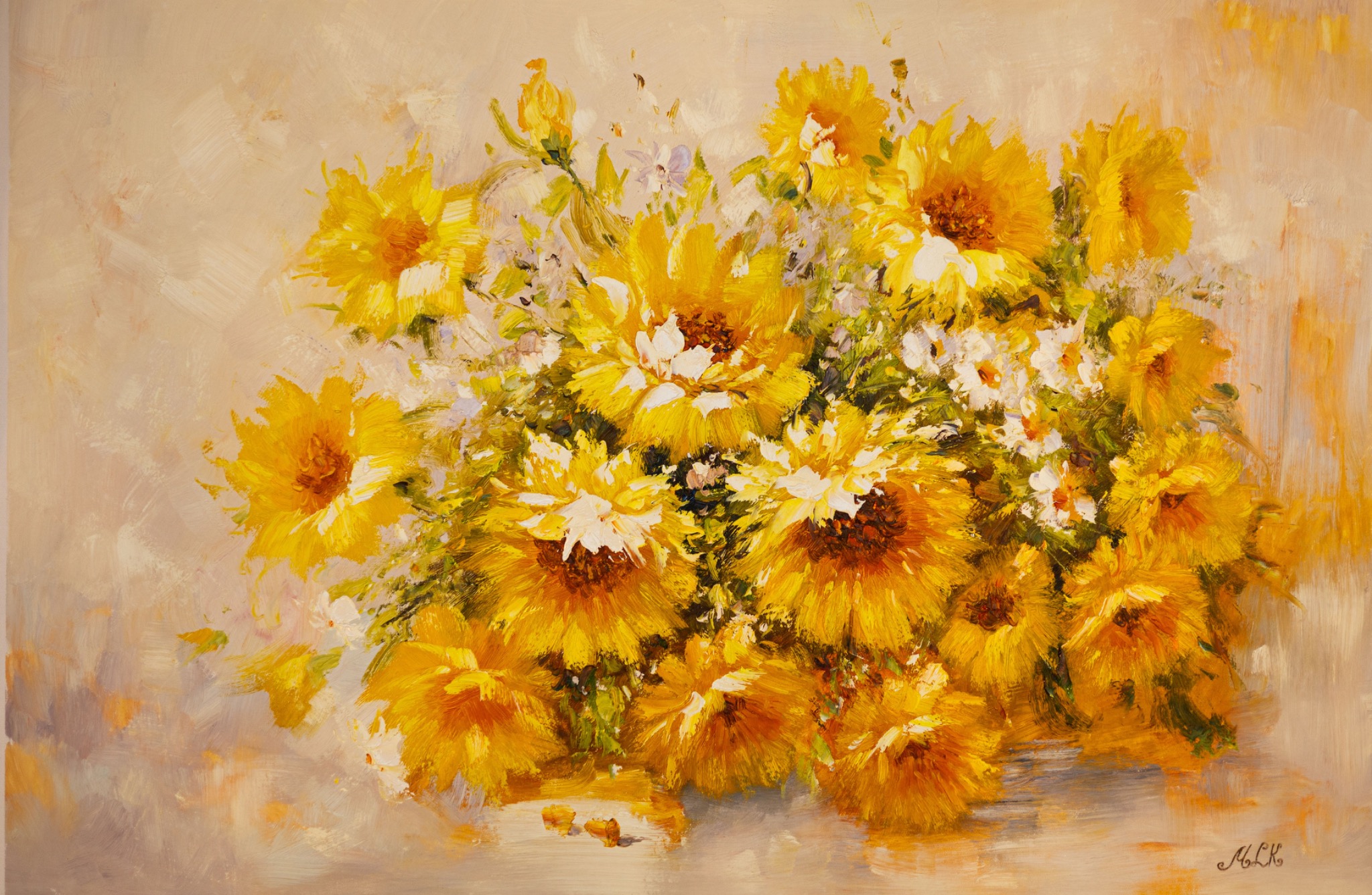 Golden Morning — floral painting