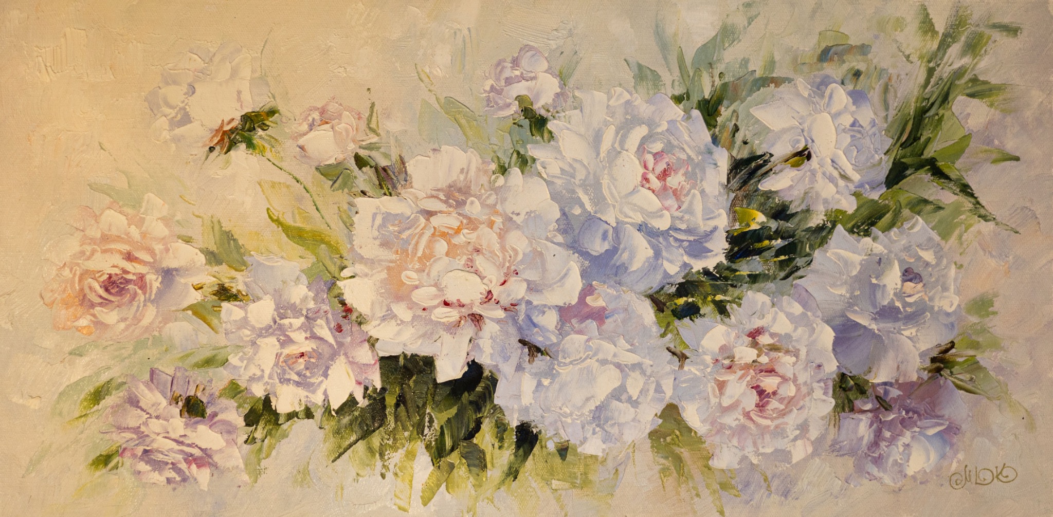 White Garden — floral painting
